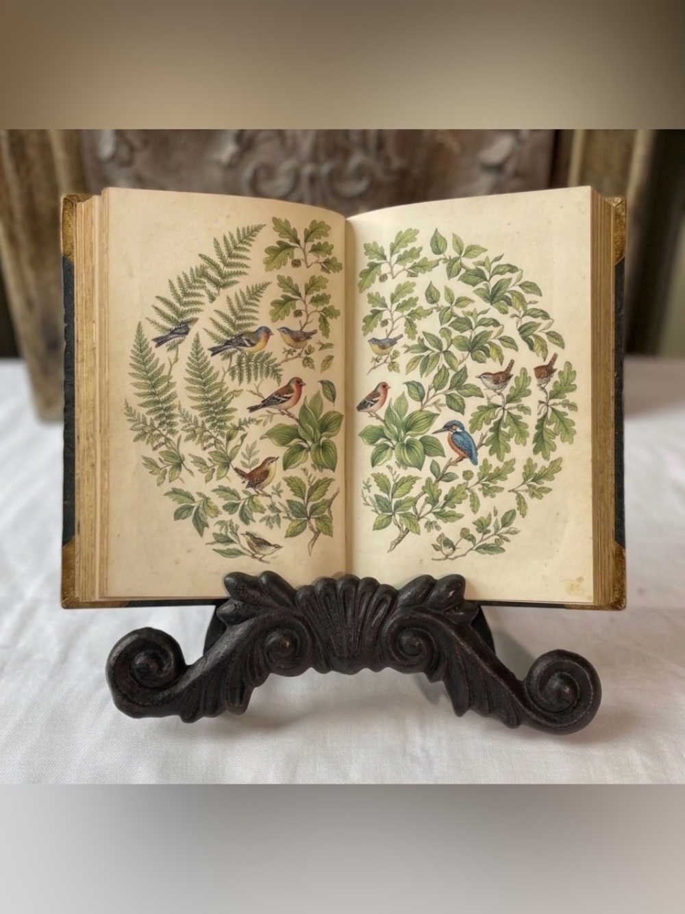 Black metal ornate display stand
